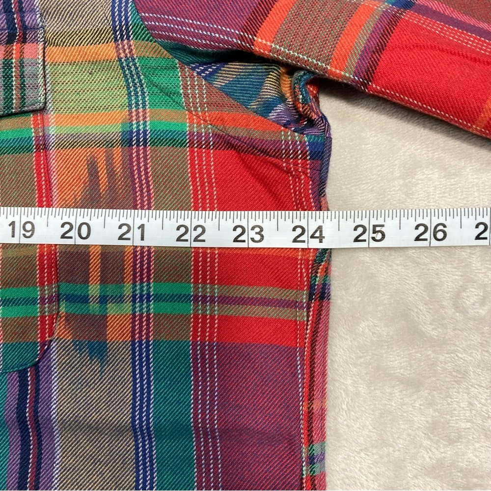 Vintage Polo Ralph Lauren Plaid Aztec Southwestern Button Up Shirt Flannel Ranch - Picture 7 of 9